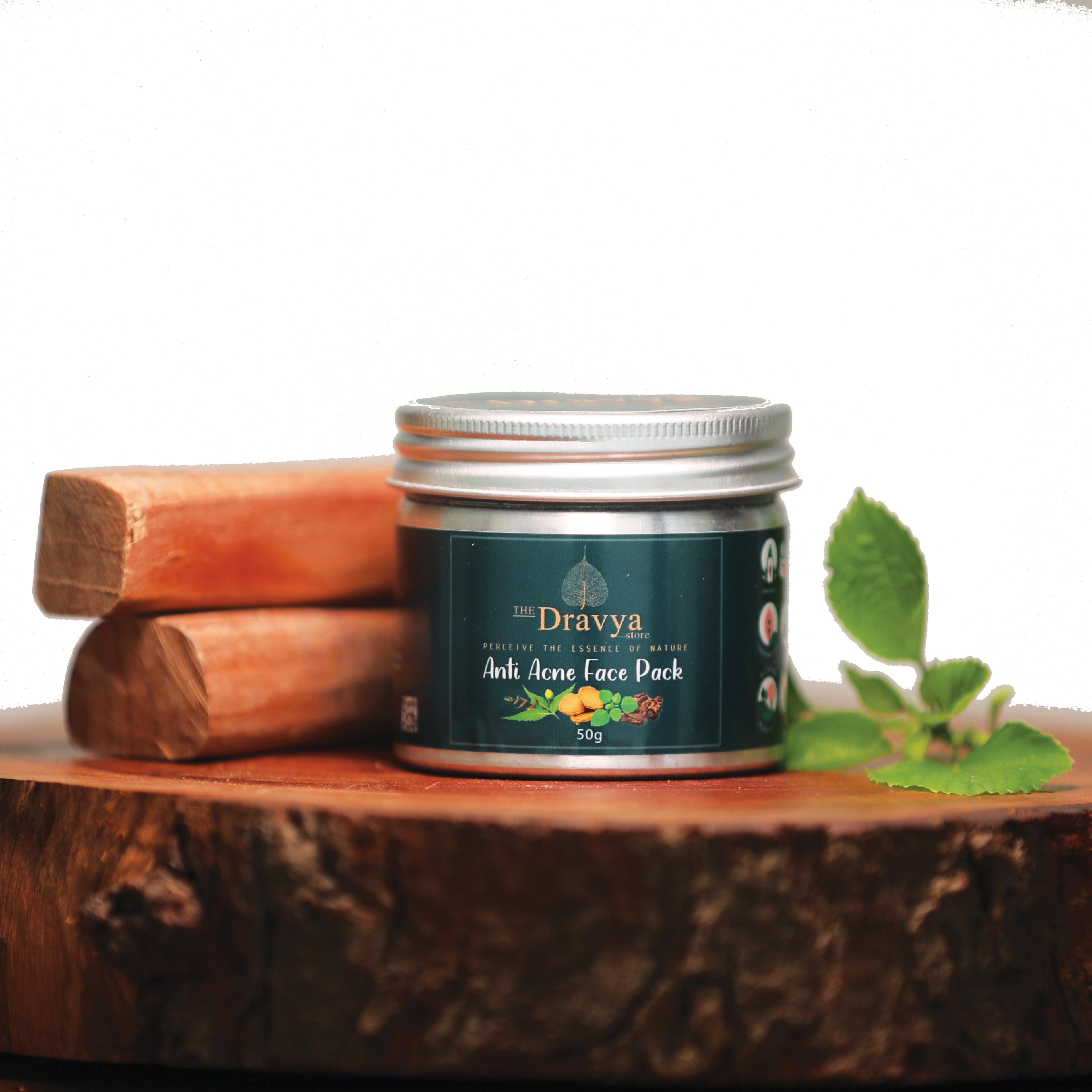Anti-acne Face pack - For acne-free skin - enriched with sandalwood, neem