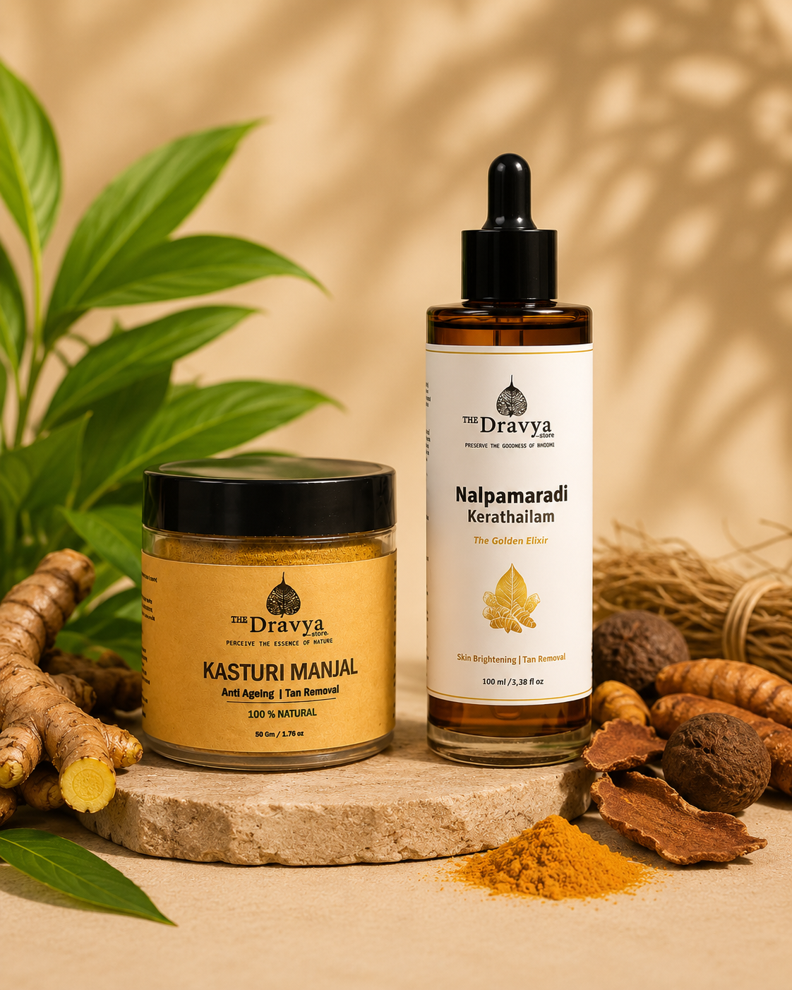 Suvarna Tejas Combo( Nalpamaradi + Kasturi Manjal) - The complete Ayurvedic tan-removal ritual