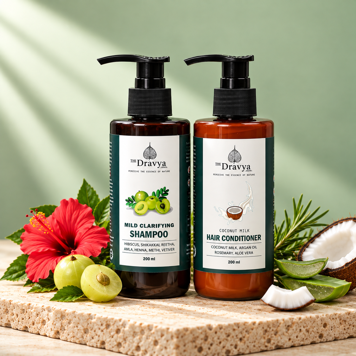 ⁠Ayurvedic hair shampoo and conditioner combo - for daily use -suitable for all hair types