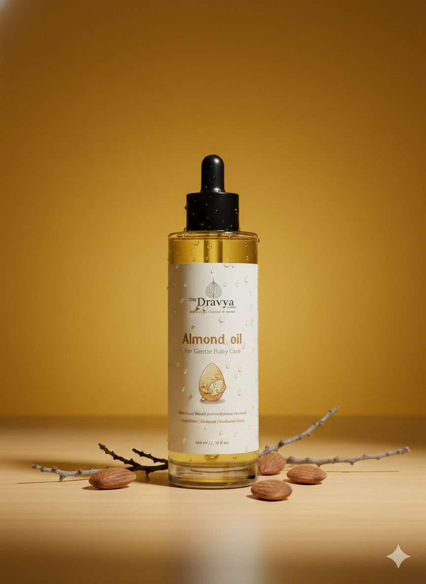 Wood-Pressed Sweet Almond Oil for Babies | Wood Cold Pressed | Newborn & infant friendly