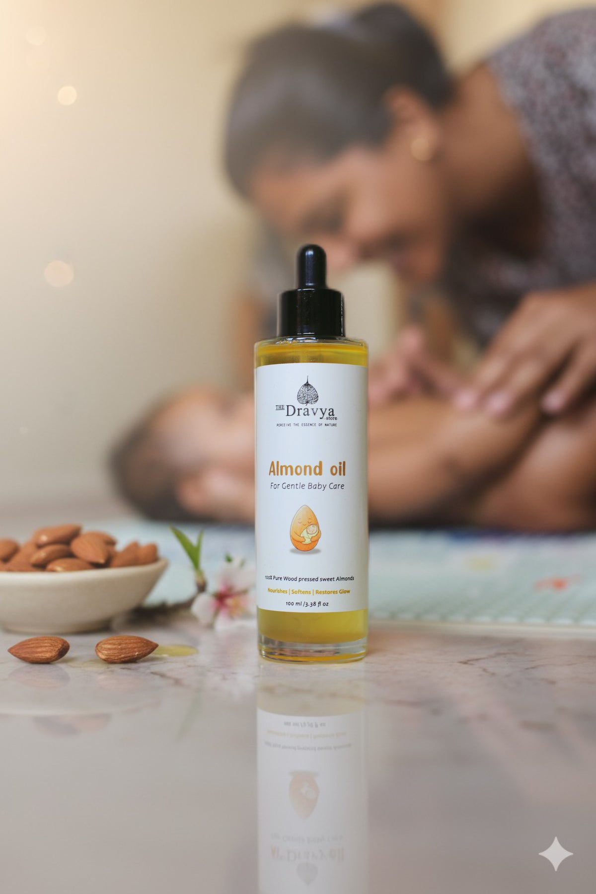 Wood-Pressed Sweet Almond Oil for Babies | Wood Cold Pressed | Newborn & infant friendly