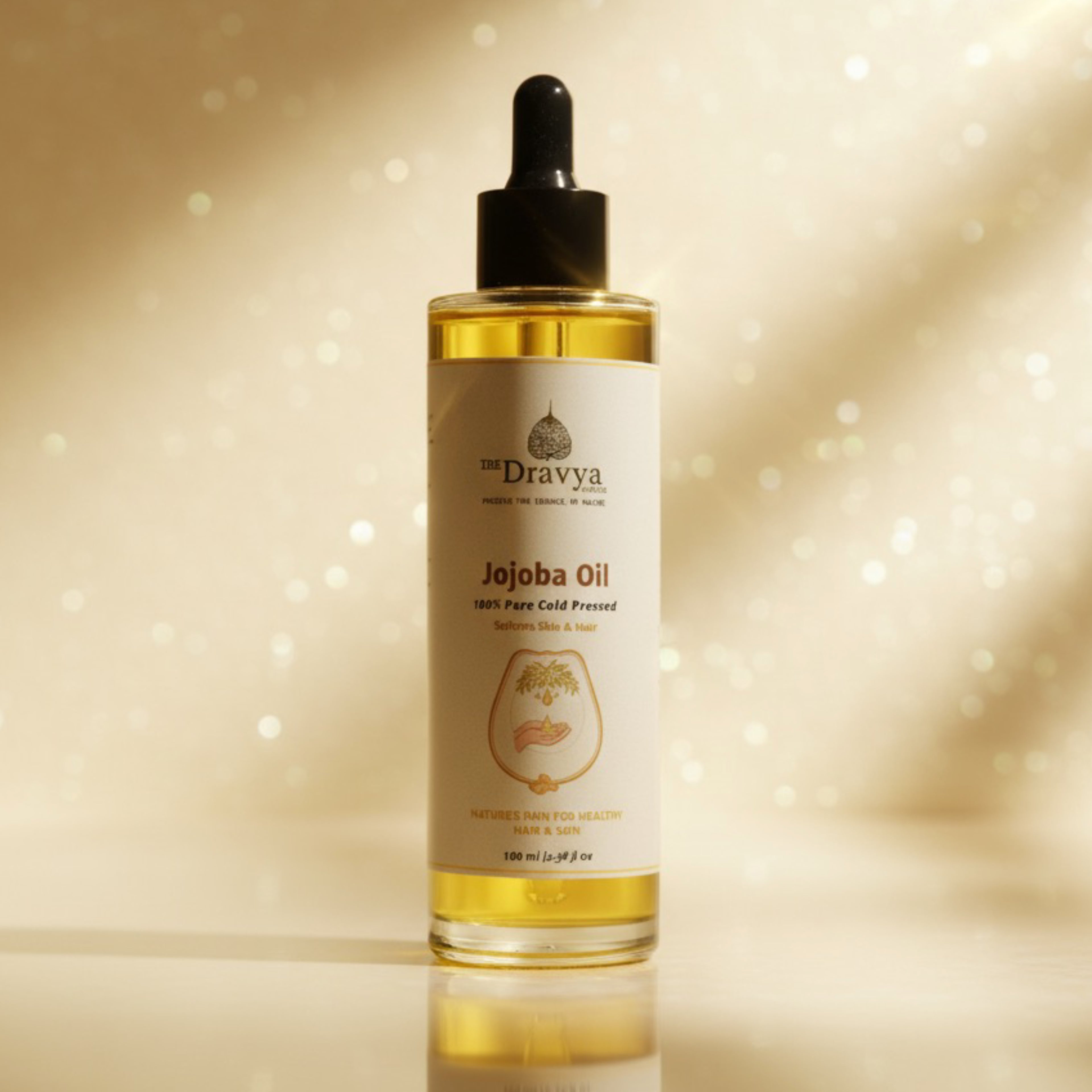 100 % pure wood pressed jojoba oil |Rich in Vitamin E & Antioxidants |Balances Scalp • Adds Natural Shine