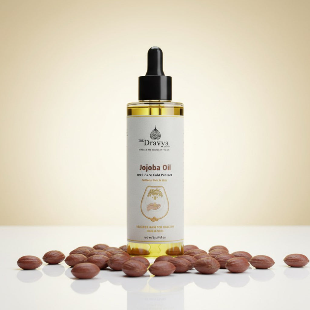 100 % pure wood pressed jojoba oil |Rich in Vitamin E & Antioxidants |Balances Scalp • Adds Natural Shine