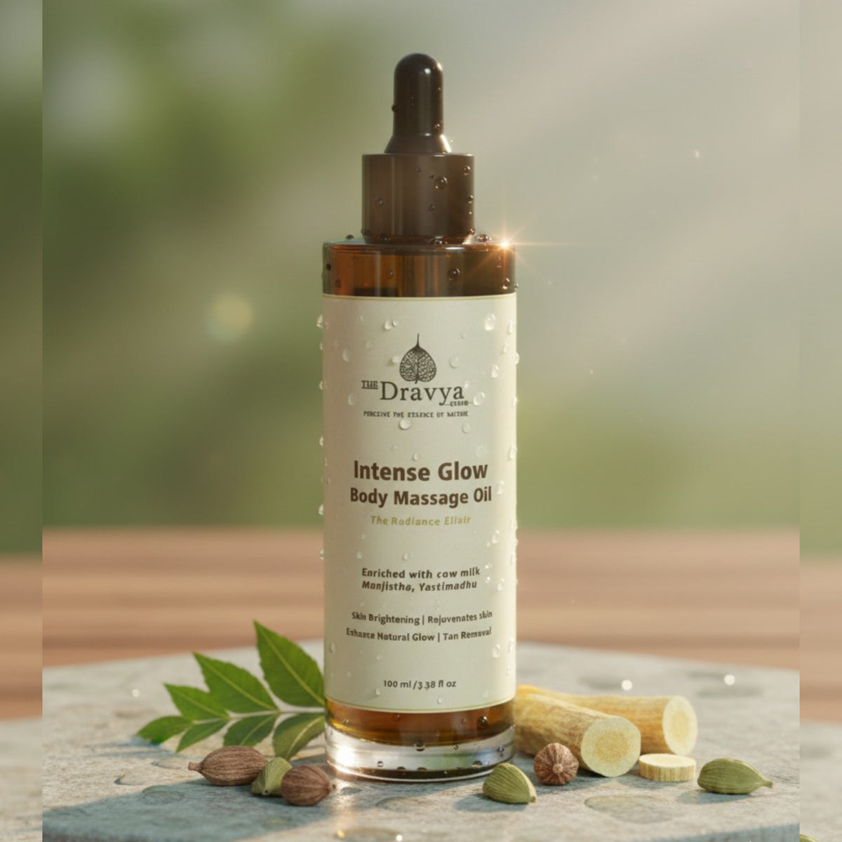 ⁠Intense glow body massage oil - for glowing skin - enriched with cow milk , manjistha , yastimadhu,